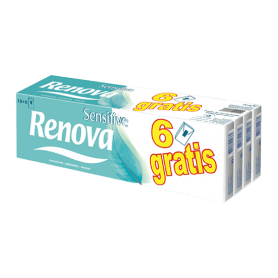 Imagem de Lenço Sensitive 2 Folhas RENOVA 18+6un